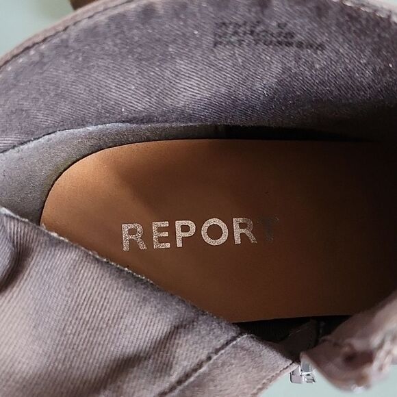 Report Faux Suede with Leather Stacked Heeled Boots - Picture 11 of 11